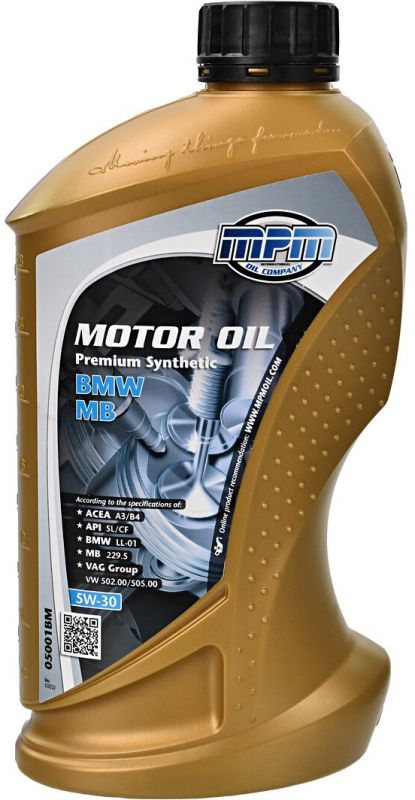 Олива моторна MPM Premium Synthetic BMW / MB 5W-30 1л (05001BM)