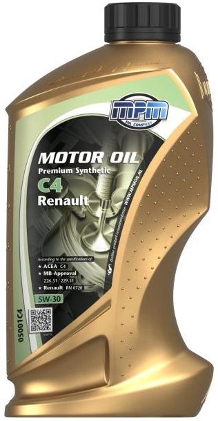 Олива моторна MPM Premium Synthetic C4 Renault 5W-30 1л (05001C4)