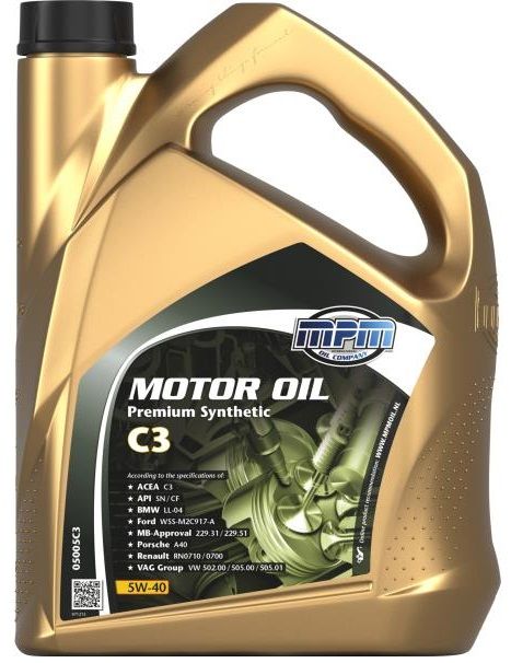 Олива моторна MPM Premium Synthetic C3 5W-40 5л (05005C3)