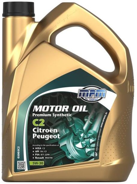 Олива моторна MPM Premium Synthetic C2 Citroen / Peugeot 5W-30 5л (05005C2)