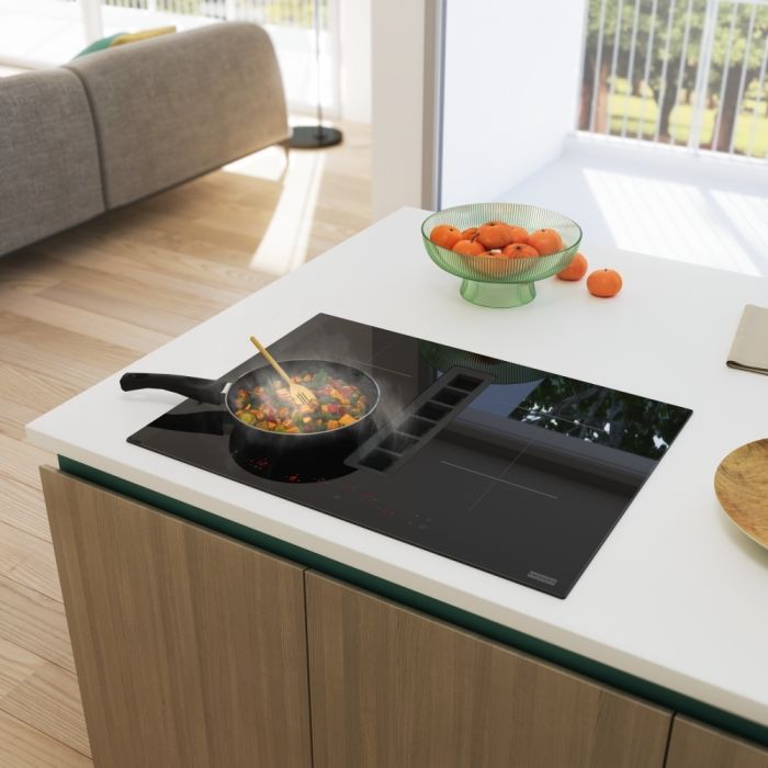 Варильна поверхня Franke індукційна, з фільтром, 70см, вбудована витяжка, Booster, Bridge, 1050м.куб/год, A+, автовідключення, чорний