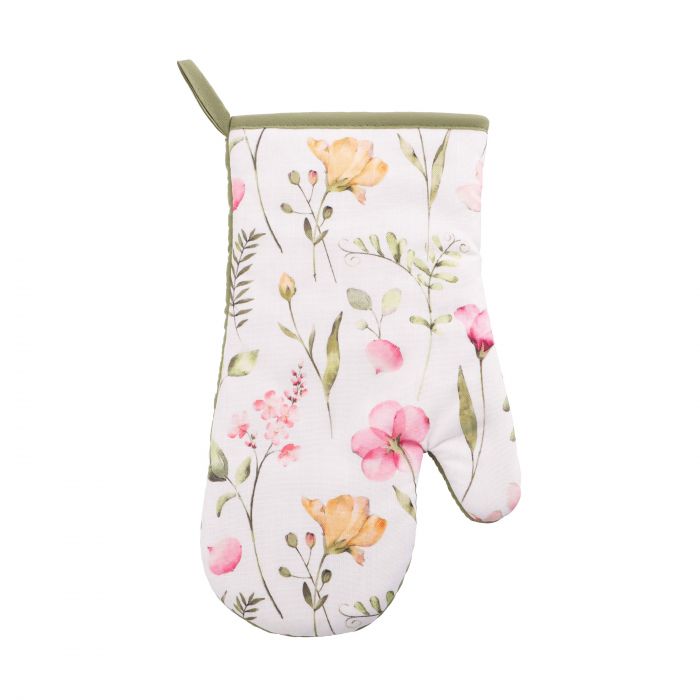 Набір прихваток для кухні ARDESTO Spring flowers 18х20см, 18х30см, 100% поліестер (верх), 100% бавовна (низ), білий