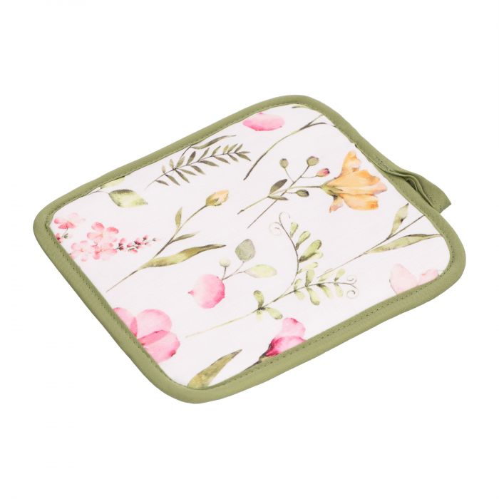 Набір прихваток для кухні ARDESTO Spring flowers 18х20см, 18х30см, 100% поліестер (верх), 100% бавовна (низ), білий