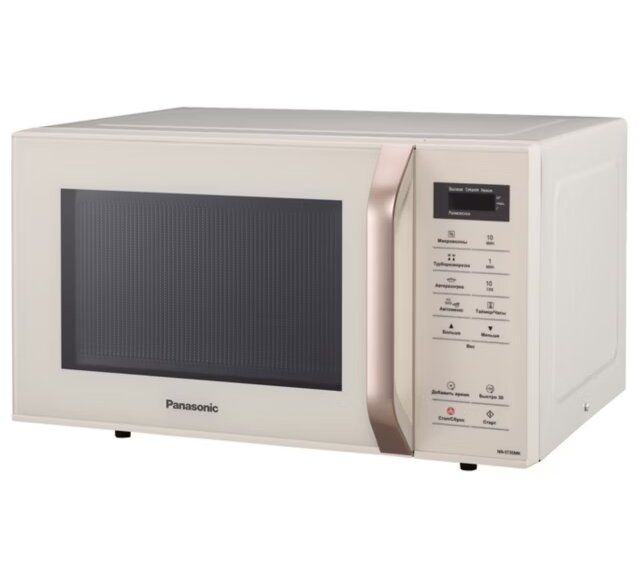 Мікрохвильова піч Panasonic, 25л, сенсор.керув., 800Вт, РК дисплей, молочний