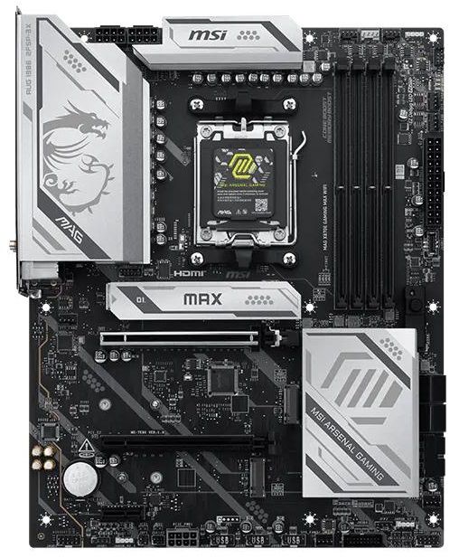 Материнcька плата MSI MAG X870E GAMING MAX WIFI sAM5 X870E 4xDDR5 M.2 HDMI Wi-Fi BT ATX