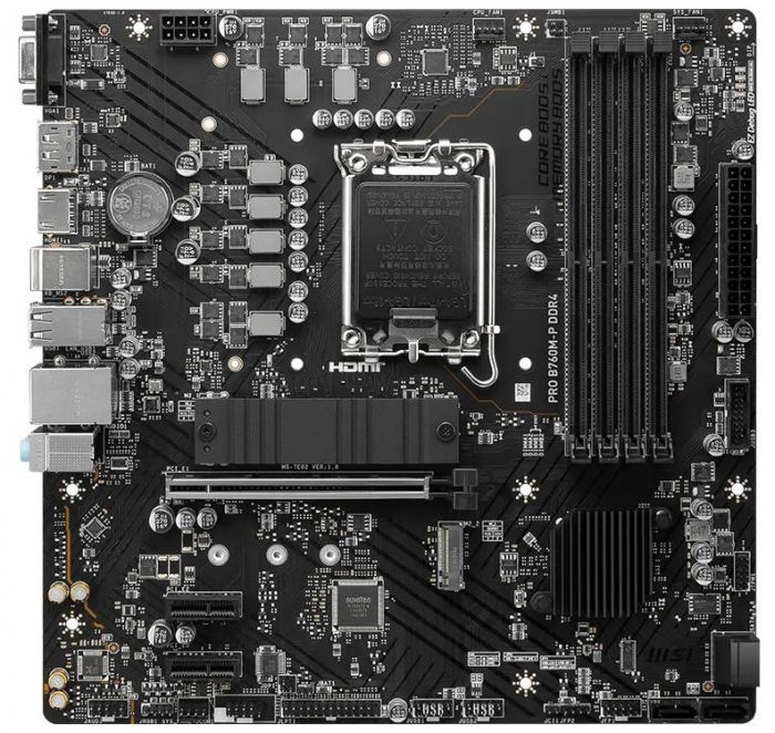 Материнcька плата MSI PRO B760M-P DDR4 s1700 B760 4xDDR4 M.2 HDMI DP D-Sub mATX