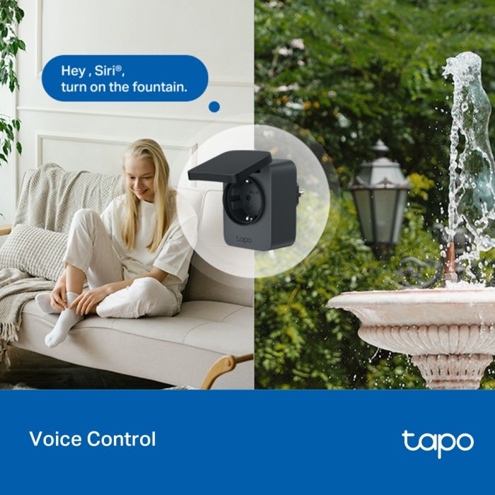 Розумна розетка компактна TP-LINK Tapo P410M N300 BT 16A, Зовнішня, IP54