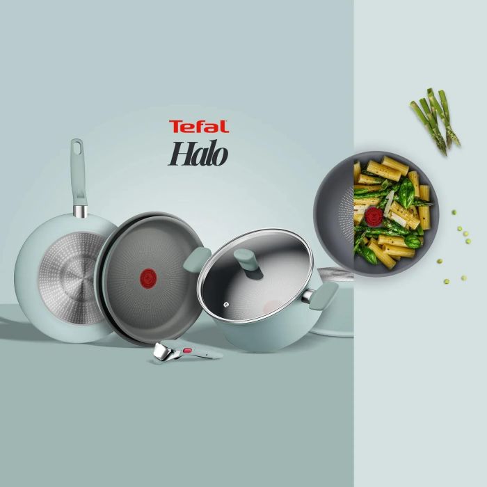 Сковорода Tefal Halo EUCALYPTUS, 28см, алюміній, бакеліт, сірий