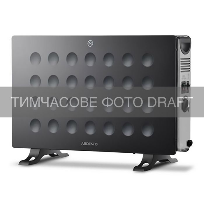 Конвектор ARDESTO CHH-2000MBF 20м2, 2000Вт, вбуд-ний вентилятор, мех. кер-ння, відкритий нагрів. елементт, чорний