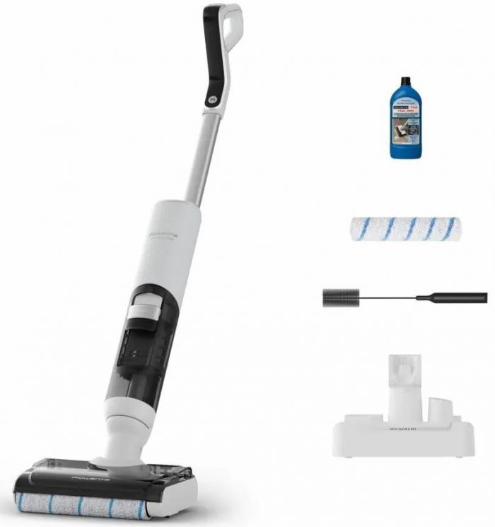 Пилосос Rowenta безпровідний X-Clean 5 Pro, 250Вт, вологе прибирання, конт пил -0.5л, вода -0.65л, автон. робота до 50хв, вага-4.2кг, микрофильтр, білий