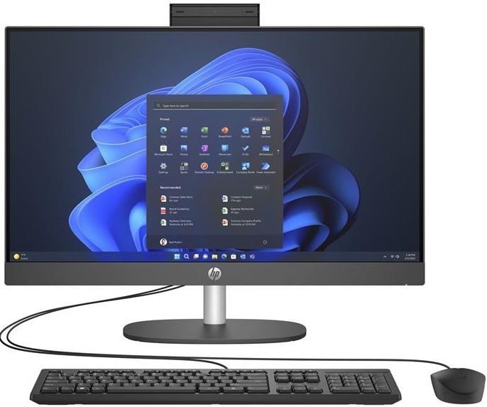 Комп'ютер персональний моноблок HP 240-G10 23.8" FHD IPS AG, Intel i3-N300, 8GB, F512GB, UMA, WiFi, кл+м, DOS, чорний