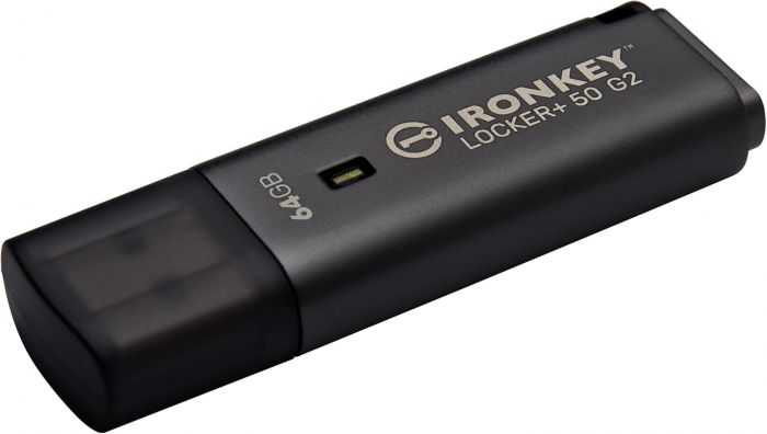 Накопичувач Kingston   64GB USB 3.2 Type-A Gen1 IronKey Locker+ 50 G2