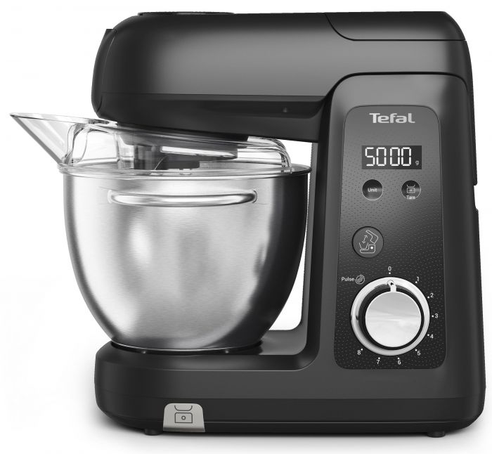 Кухонна машина Tefal Bake Partner + 1100Вт, чаша-метал, корпус-пластик, насадок-9, чорний