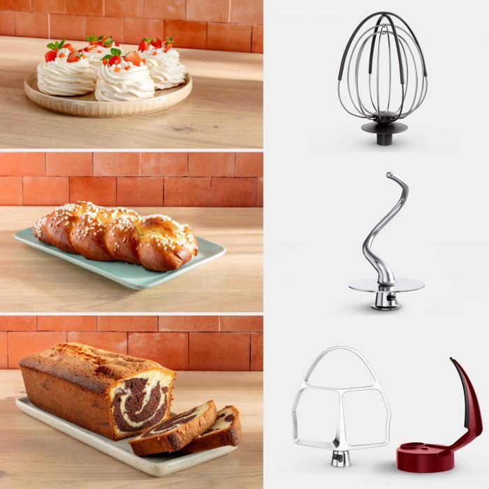 Кухонна машина Tefal Bake Partner + 1100Вт, чаша-метал, корпус-пластик, насадок-9, чорний