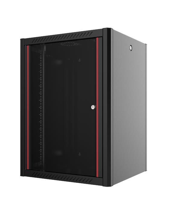 Шафа MIRSAN 19", 16U, WTN, 600x600 мм, максимально 100 кг, чорна
