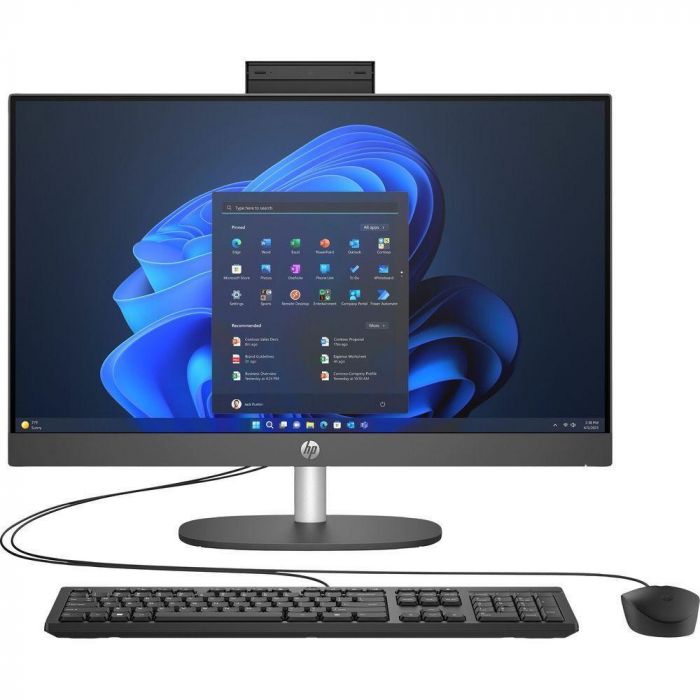 Комп'ютер персональний моноблок HP 240-G10 23.8" FHD IPS AG, Intel i7-1355U, 16GB, F512GB, UMA, WiFi, кл+м, 2р, DOS, чорний
