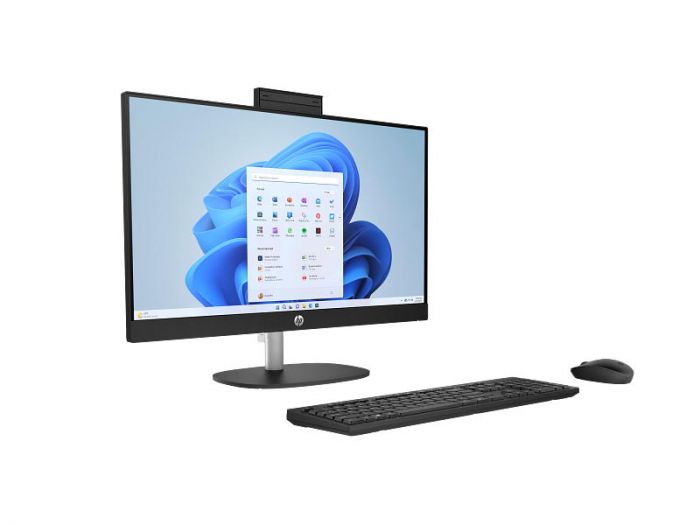 Комп'ютер персональний моноблок HP All-in-One 23.8" FHD IPS AG, Intel U5-125U, 16GB, F512GB, UMA, WiFi, кл+м, DOS, чорний