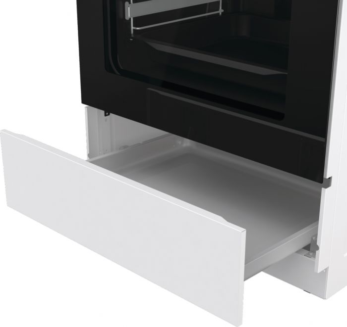 Плита Gorenje комбінована, 71л, 60x60см, дисплей, чавун,з кришкою, програматор IconLed, білий