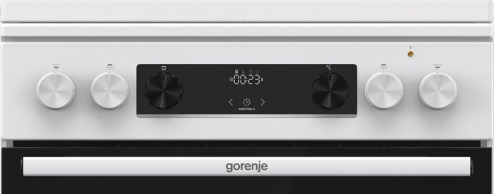 Плита Gorenje комбінована, 71л, 60x60см, дисплей, чавун,з кришкою, програматор IconLed, білий