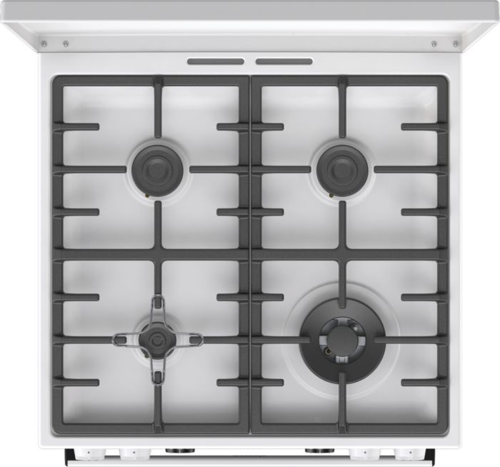 Плита Gorenje комбінована, 71л, 60x60см, дисплей, чавун,з кришкою, програматор IconLed, білий