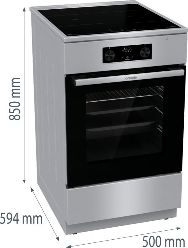 Плита Gorenje комбінована, 71л, 60x60см, дисплей, чавун,з кришкою, програматор IconLed, білий