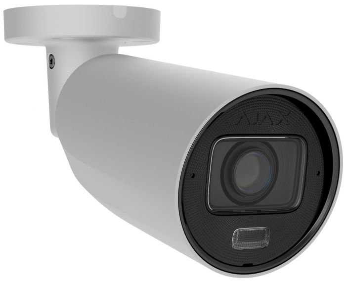 IP-камера дротова Ajax BulletCam HLVF 8 MP White, 2.8–12 мм, PoE, True WDR, IP67, ІЧ 60 м, LED 40 м, аудіо, кут огляду 31° до 111°, вулична, біла, 126279.217.WH1