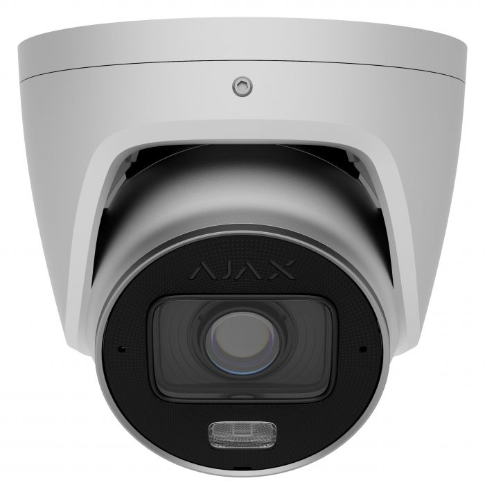 IP-камера дротова Ajax TurretCam HLVF 5 MP White, 2.8–12 мм, PoE, True WDR, IP67, ІЧ 60 м, LED 40 м, аудіо, кут огляду 31° до 111°, вулична, біла, 126281.197.WH1