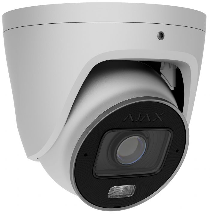 IP-камера дротова Ajax TurretCam HLVF 5 MP White, 2.8–12 мм, PoE, True WDR, IP67, ІЧ 60 м, LED 40 м, аудіо, кут огляду 31° до 111°, вулична, біла, 126281.197.WH1