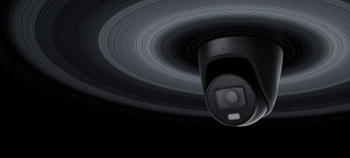 IP-камера дротова Ajax TurretCam HLVF 5 MP Black, 2.8–12 мм, PoE, True WDR, IP67, ІЧ 60 м, LED 40 м, аудіо, кут огляду 31° до 111°, вулична, чорна, 126280.197.BL1