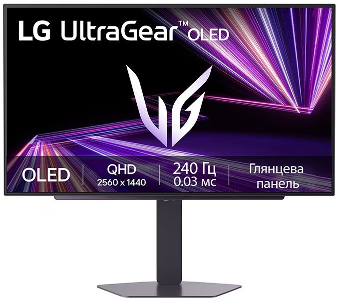 Монітор LG 27" 27GX704A-B 2xHDMI, DP, USB, OLED, 2560x1440, 240Hz, 0.03ms, DCI-P3 98.5%, G-SYNC, FreeSync, Pivot, HDR400