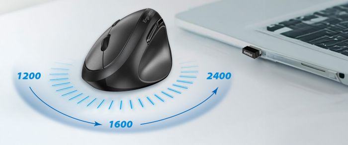 Миша Genius Ergo 8350S, Silent, AI, WL/BT, чорний