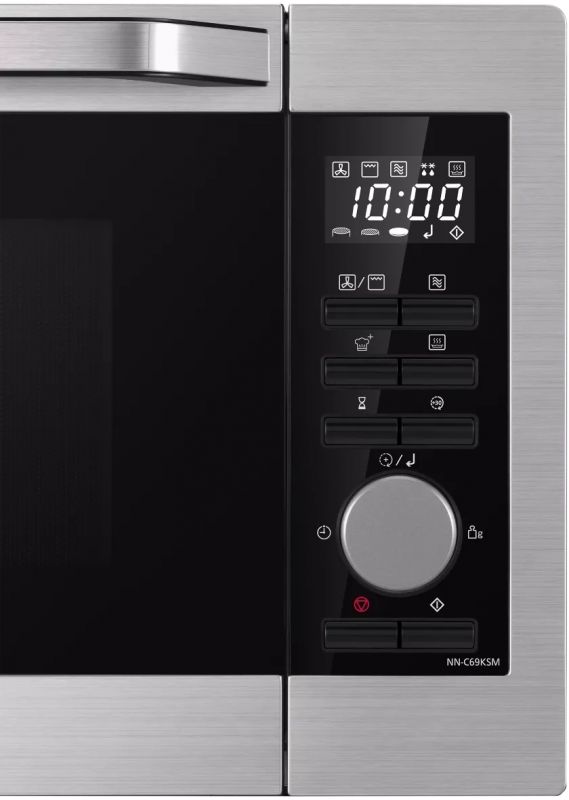 Мікрохвильова піч Panasonic, 30л, 1000Вт, гриль, конвекція, дисплей, нерж
