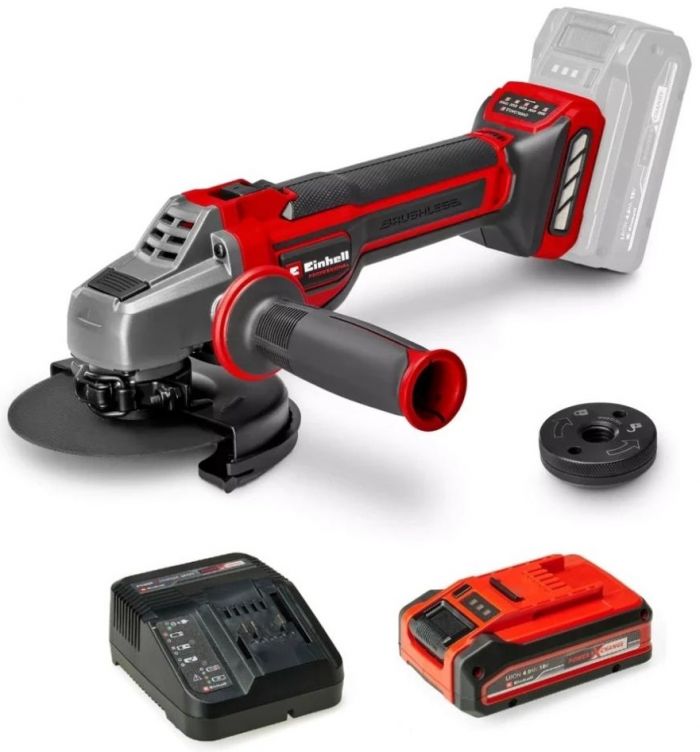 Шліфмашина кутова акумуляторна Einhell Professional TP-AG 18/125 CE Q Li - Solo 18В акб 1х4А·го 125мм 3000-10500об/хв ЗП 1.69кг
