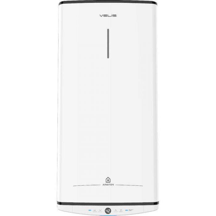 Водонагрівач електричний  Ariston VELIS PRO 100 EU плаский, слім, 100л, 2*1,5 кВт, емал. нагр. ел, ун. монтаж, ел. кер-ня, B, білий