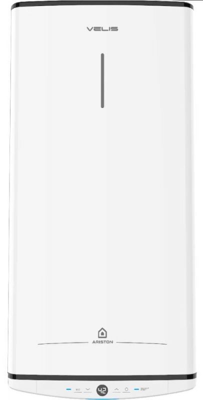 Водонагрівач електричний  Ariston VELIS PRO 100 EU плаский, слім, 100л, 2*1,5 кВт, емал. нагр. ел, ун. монтаж, ел. кер-ня, B, білий