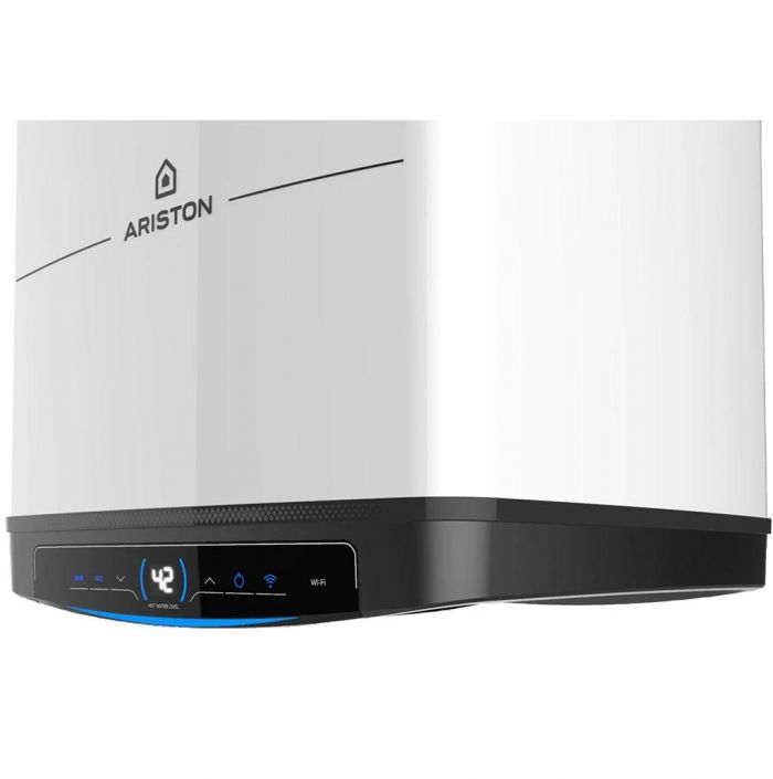 Водонагрівач електр. Ariston QUADRIS 120 WIFI FR EU прямокутний, 120л, 2,4кВт, сух. нагр. елемент, ел. кер-ня, B, Франція, білий