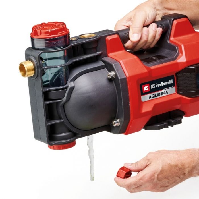 Насос відцентровий акумуляторний Einhell Professional AQUINNA 36/34, 36В(18В+18В) 3400л/год, вис. 37м, глиб. 6м режими ECO/BOOST, 4.2кг, без АКБ та ЗП