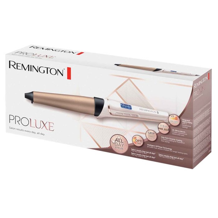 Плойка Remington ProLuxe, конусна, 54Вт, темп.режимів-11, D-25-38mm, 120-210С, дисплей, кераміка, рожево- золотий