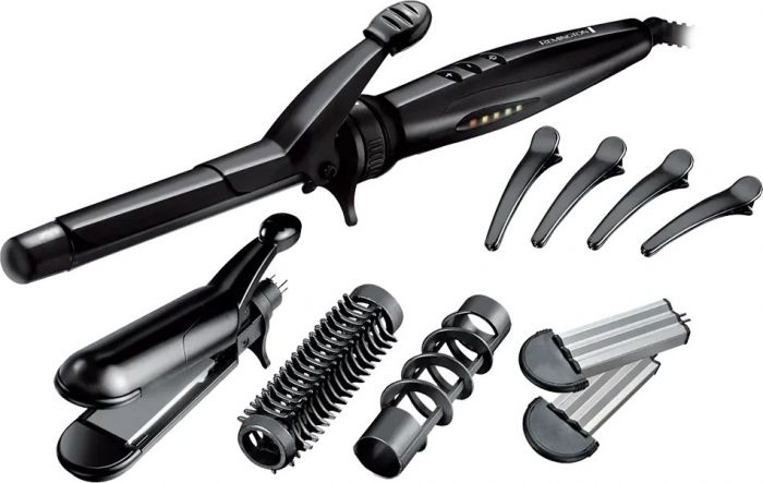 Мультистайлер Remington Multistyle, 25Вт, темп.режимів-5, 110-190С, 5 насадок, кейс, аксесуари, кераміка, тефлон , чорний