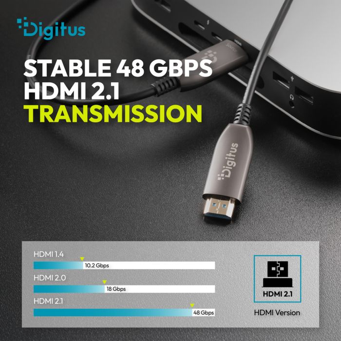 Кабель DIGITUS HDMI UHD 8K, AOC hybrid-fiber, type A M/M, 50м, чорний