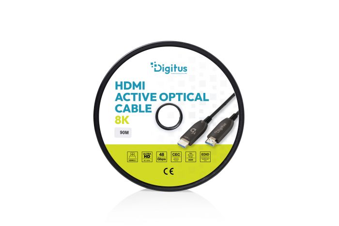 Кабель DIGITUS HDMI UHD 8K, AOC hybrid-fiber, type A M/M, 40м, чорний