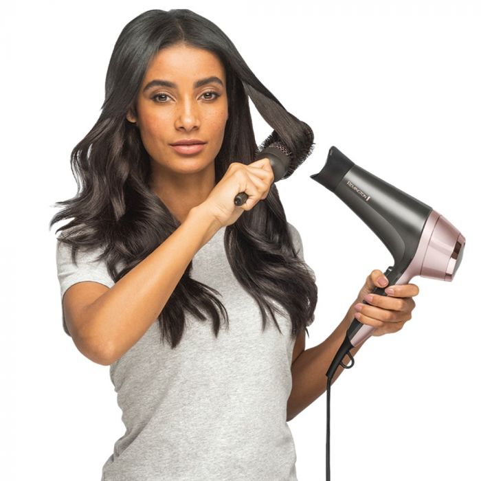 Фен Remington Curl&Straight Confidence, 2200Вт, 3 режими, дифузор,гребінець,іоніз-я, хол. обдув, чорно-беж