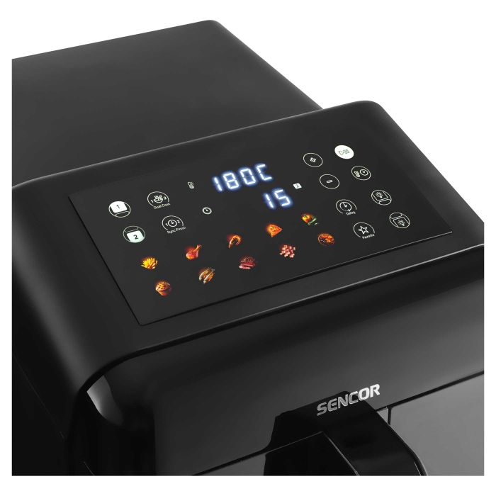 Мультипіч Sencor Dual Vita Fryer, 3000Вт, чаша-5.8+5.8л, сенсорне керув., 2 чаши, з віконцем, гриль, пластик, чорний