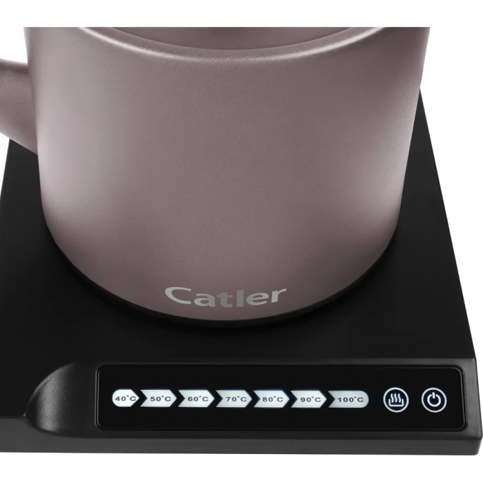 Електрочайник Catler 0.6л, Strix, заварник, нерж. сталь, підтримка температури, сенс. керув., рожевий