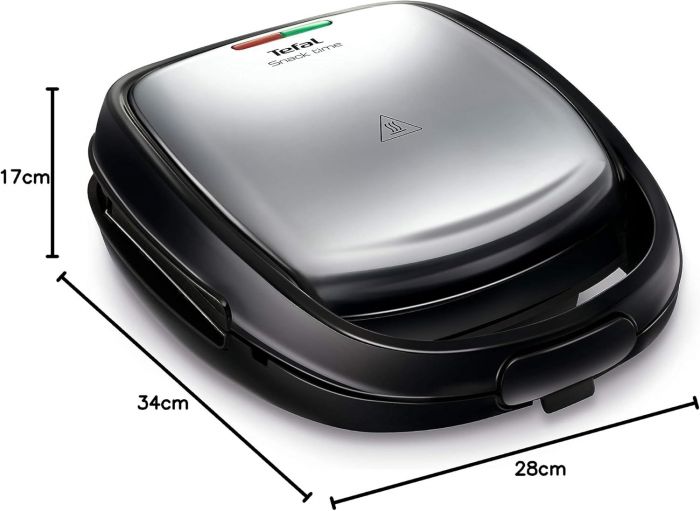 Мультимейкер Tefal Snack Time 3in1 700Вт, тефлон, 2 пластини, корпус-метал, чорно-сірий