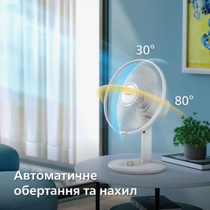 Вентилятор Philips настільний Series 1000, 35см, 35Вт, білий
