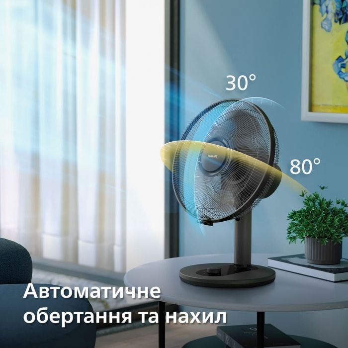 Вентилятор Philips настільний Series 1000, 35см, 35Вт, чорний