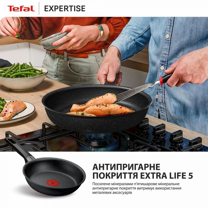Сковорода Tefal Expertise, 30см, алюміній, бакеліт, чорний