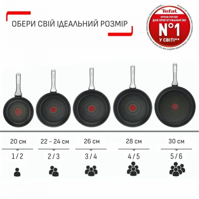 Сковорода Tefal Expertise, 26см, алюміній, бакеліт, чорний