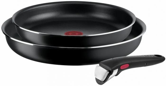 Набір посуду Tefal Ingenio Easy Cook & Clean, змінна ручка, 3предметів, алюміній, бакеліт, чорний
